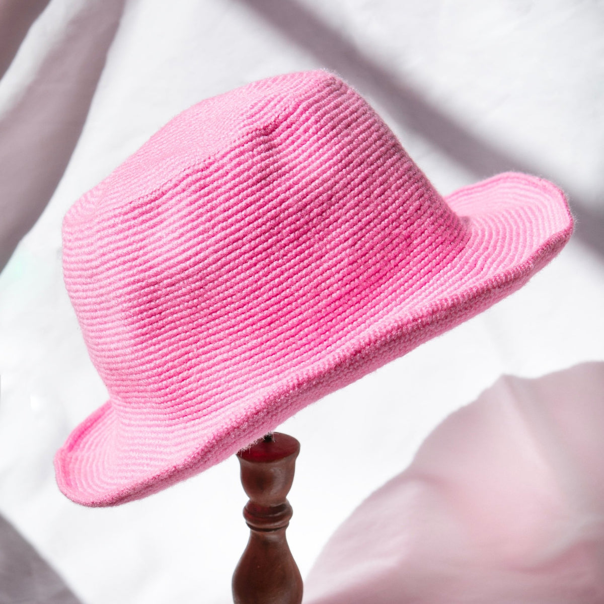 Pink Konso Crochet Sun Hat - Kelem Shop