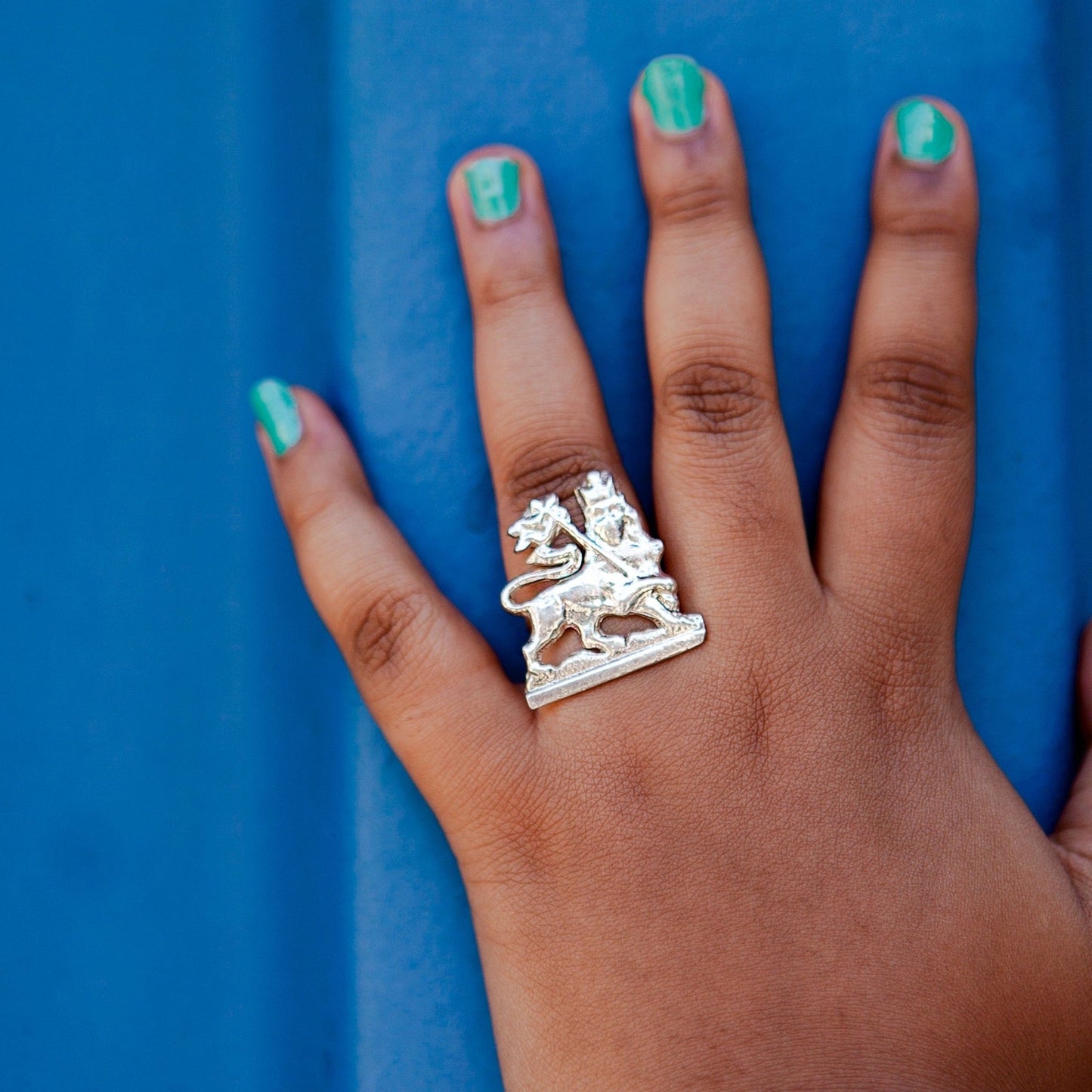 Silver Ring | ሞዓ አንበሳ Lion of Judah | Adjustable - Kelem Shop