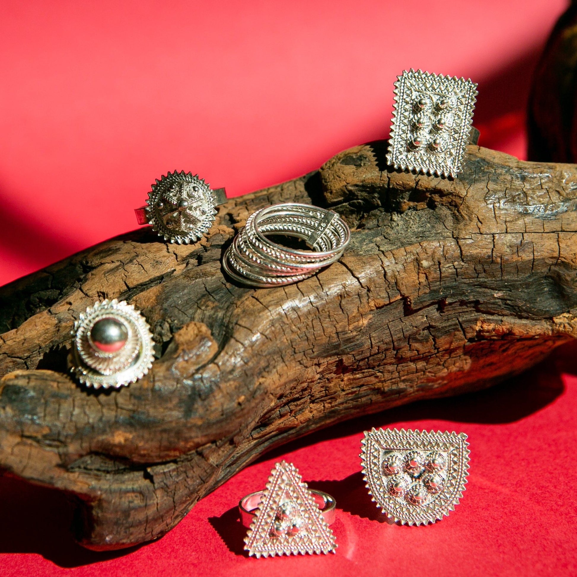 Silver Ring - Stacked Seven Days - Kelem Shop