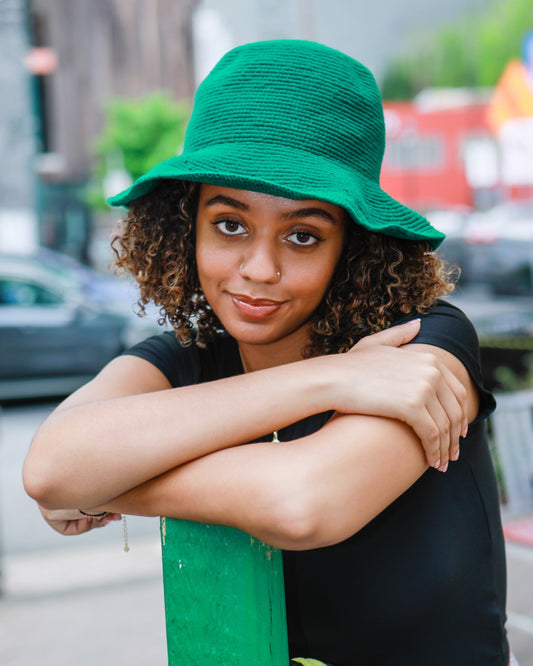 Unisex Green Crochet Hat – Handmade by Ethiopian Artisans in Konso | Soft & Versatile Konso Hat - Kelem Shop
