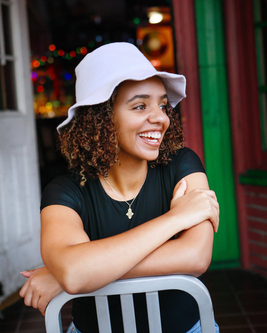 Unisex White Crochet Hat – Handmade by Ethiopian Artisans in Konso | Soft and Versatile - Kelem Shop