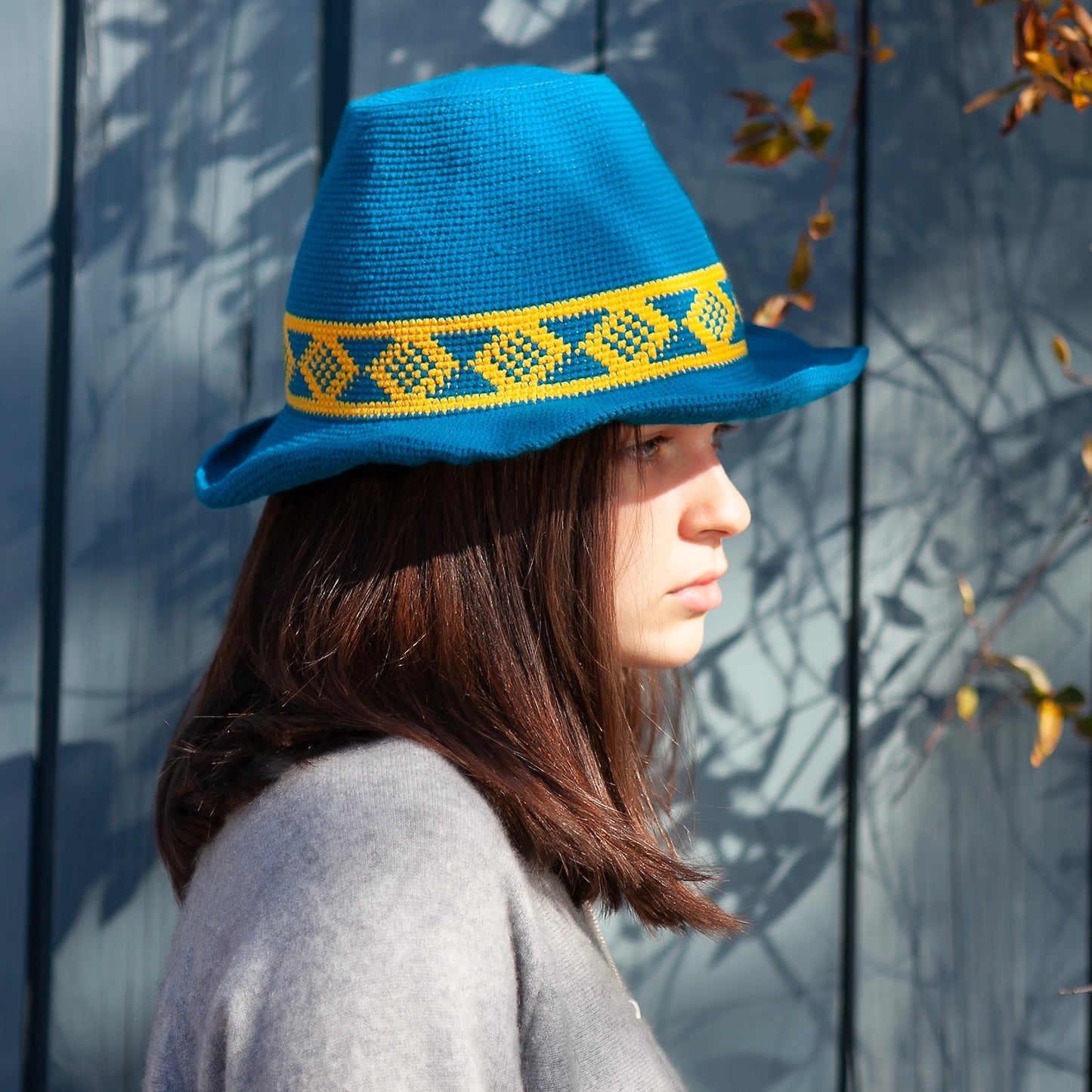 Konso Crochet Hat - Turquoise & Yellow
