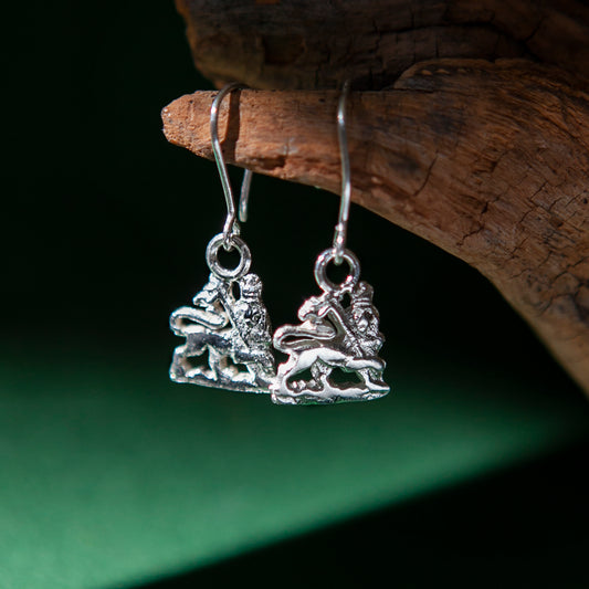 Silver Drop Earrings | ሞዓ አንበሳ (Lion of Judah)